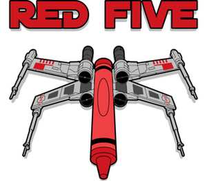 Red Five (Star Wars) детская футболка с коротким рукавом (цвет: белый)