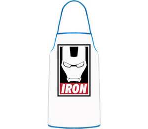 Iron Man (Железный человек) кухонный фартук (цвет: белый + синий)