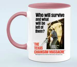 The Texas Chain Saw Massacre кружка двухцветная (цвет: белый + розовый)