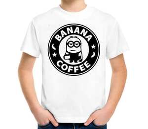 Banana Coffee (Minion) детская футболка с коротким рукавом (цвет: белый)
