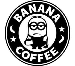 Banana Coffee (Minion) детская футболка с коротким рукавом (цвет: белый)