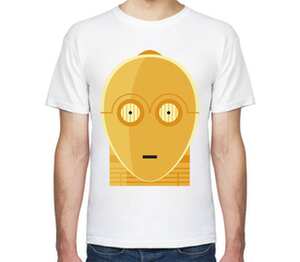 C3PO (Star Wars) мужская футболка с коротким рукавом (цвет: белый)