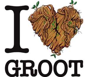 Я Люблю Грута (I Love Groot) кружка с кантом (цвет: белый + розовый)