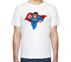 Flying superman - летящий супермен мужская футболка с коротким рукавом (цвет: белый)