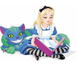 Алиса с Чеширским Котом бейсболка (цвет: синий)