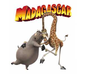 Бегемотиха Глория и жираф Мэлман, Мадагаскар (Madagascar) кружка с ручкой в виде змеи (цвет: белый + черный)