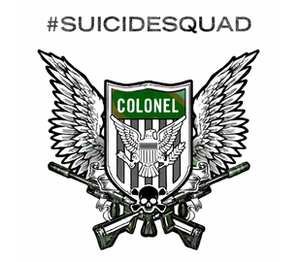 Полковник, Отряд самоубийц (colonel, suicidesquad) слюнявчик (цвет: белый + красный)