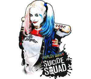 Харли Куинн, Отряд самоубийц (Harley Quinn, suicide squad) слюнявчик (цвет: белый + синий)