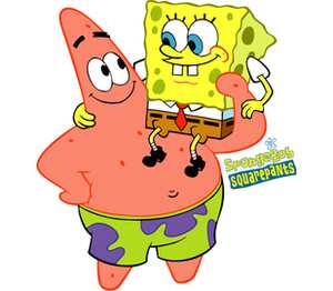 Губка Боб и Патрик (SpongeBob SquarePants) кружка двухцветная (цвет: белый + оранжевый)