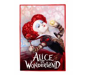 Королева червей - Алиса в стране чудес (Alice in wonderland) подушка с пайетками (цвет: белый + черный)