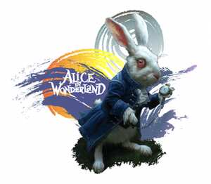 Белый кролик - Алиса в стране чудес (Alice in wonderland) кружка двухцветная (цвет: белый + зеленый)