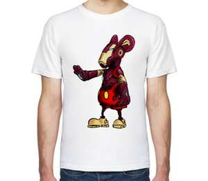 Микки Маус - железная мышь мужская футболка с коротким рукавом (цвет: белый)
