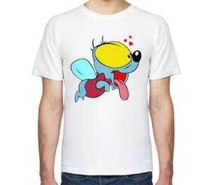 Влюбленный Вжик мужская футболка с коротким рукавом (цвет: белый)