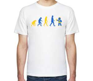 Эволюция мужская футболка с коротким рукавом (цвет: белый)