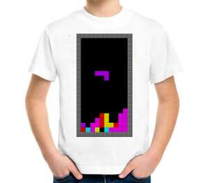 Tetris Man детская футболка с коротким рукавом (цвет: белый)
