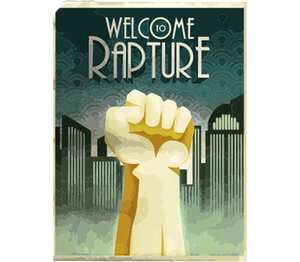 Welcome to Rapture кружка с ручкой в виде лисы (цвет: белый + зеленый)