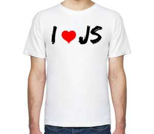I love JS мужская футболка с коротким рукавом (цвет: белый)