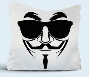 Анонимус (Маска Гая Фокса) подушка (цвет: белый)