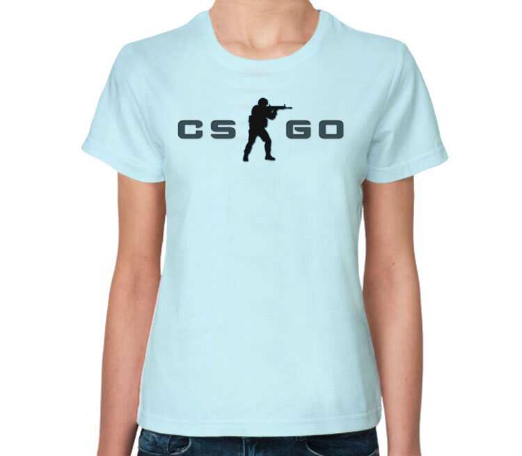 Сounter strike.cs go женская футболка с коротким рукавом (цвет: светлоголубой)
