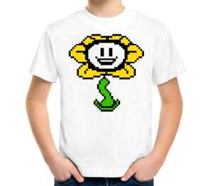 Флауи (Undertale) детская футболка с коротким рукавом (цвет: белый)