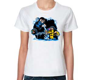 Марио х Мортал Комбат женская футболка с коротким рукавом (цвет: белый)