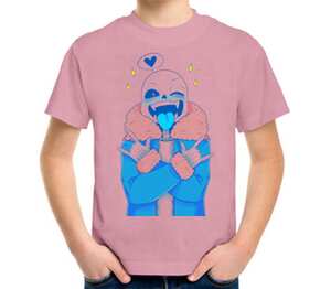 Санс из Undertale. детская футболка с коротким рукавом (цвет: розовый меланж)