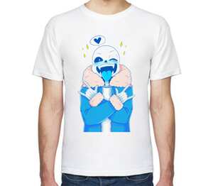 Санс из Undertale. мужская футболка с коротким рукавом (цвет: белый)