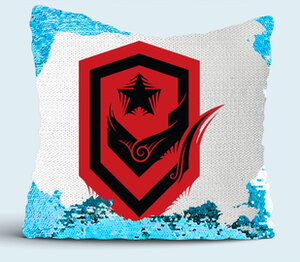 Терраны (Старкрафт) подушка с пайетками (цвет: белый + синий)