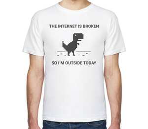 The internet is broken... мужская футболка с коротким рукавом (цвет: белый)