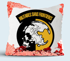Militaires Sans Frontieres (Metal Gear Solid) подушка с пайетками (цвет: белый + красный)
