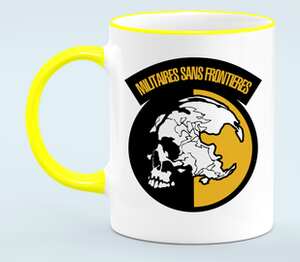Militaires Sans Frontieres (Metal Gear Solid) кружка с кантом (цвет: белый + желтый)