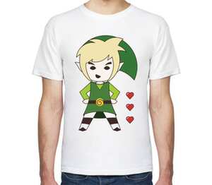  Link (Legend of Zelda) мужская футболка с коротким рукавом (цвет: белый)
