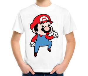 Марио детская футболка с коротким рукавом (цвет: белый)