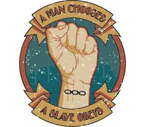 A man chooses, a slave obeys [fist] бейсболка (цвет: красный)