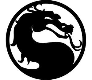 Логотип Мортал Комбат (Mortal Kombat) подушка (цвет: белый)