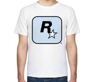 Rockstar Light-Blue мужская футболка с коротким рукавом (цвет: белый)