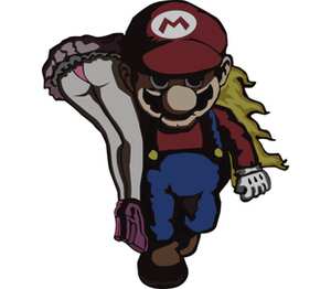 Марио и принцесса кружка двухцветная (цвет: белый + черный)