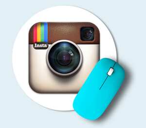 instagram коврик для мыши круглый (цвет: белый)