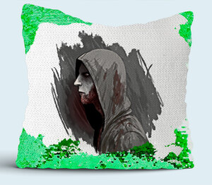 The Evil Within подушка с пайетками (цвет: белый + зеленый)