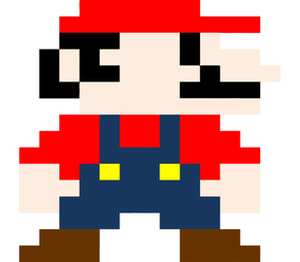 Пиксельный Марио кружка с ложкой в ручке (цвет: белый + красный)