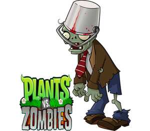 Растения против Зомби / plants vs zombies кружка с кантом (цвет: белый + красный)