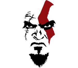 Kratos. Mortal Kombat  слюнявчик (цвет: белый + красный)