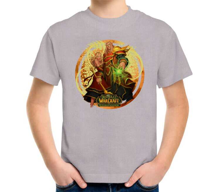 Кровавые Эльфы - burning crusade (World Of Warcraft) детская футболка с коротким рукавом (цвет: серый меланж)