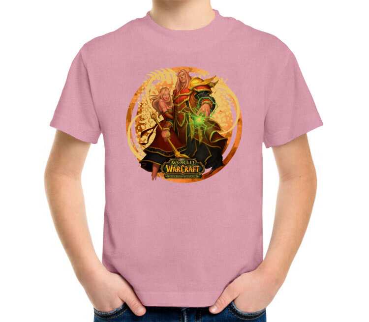 Кровавые Эльфы - burning crusade (World Of Warcraft) детская футболка с коротким рукавом (цвет: розовый меланж)