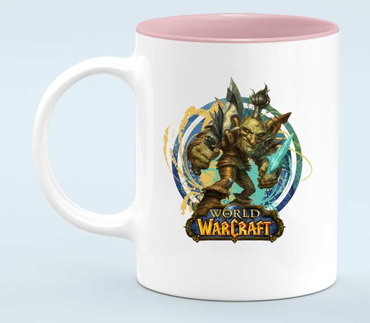 Гоблин Варлок - Goblin Warlock (World Of Warcraft) кружка хамелеон двухцветная (цвет: белый + розовый)