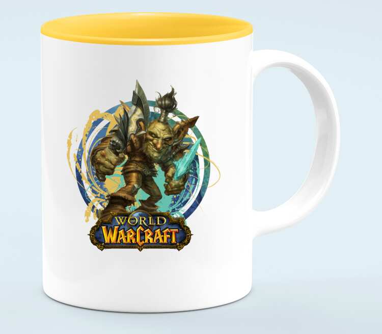 Гоблин Варлок - Goblin Warlock (World Of Warcraft) кружка хамелеон двухцветная (цвет: белый + оранжевый)