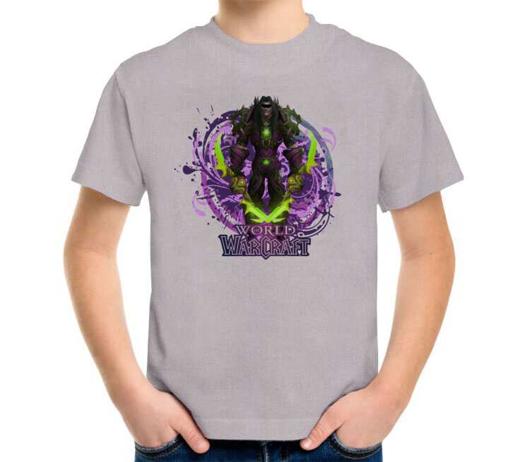 Охотник за пустотой - Void Hunter (World Of Warcraft) детская футболка с коротким рукавом (цвет: серый меланж)