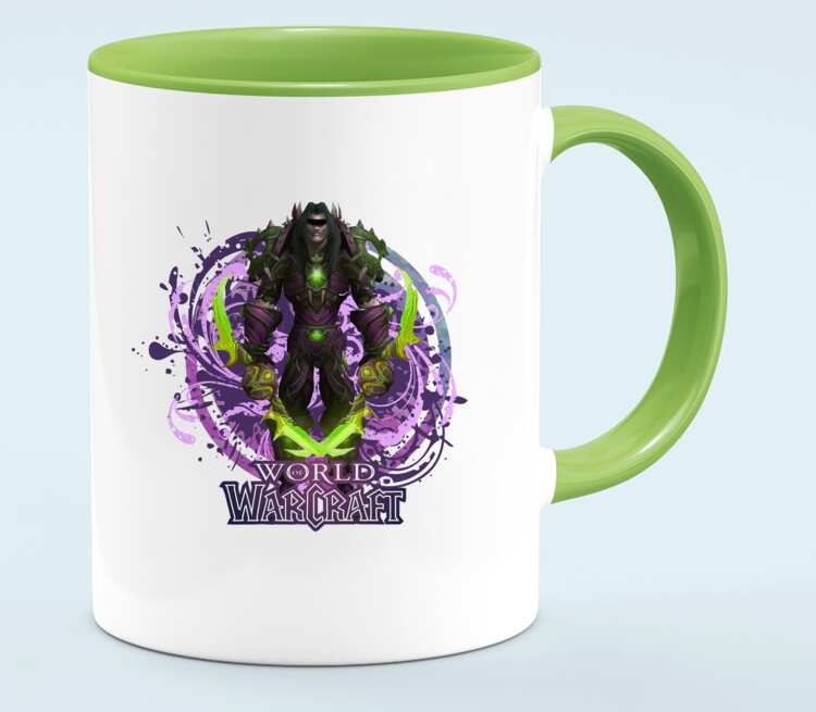 Охотник за пустотой - Void Hunter (World Of Warcraft) кружка двухцветная (цвет: белый + светло-зеленый)