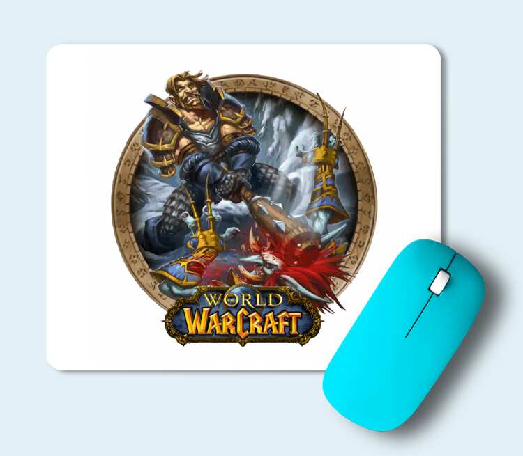 Человек против троля - Human vs Troll (World Of Warcraft) коврик для мыши прямоугольный (цвет: белый)