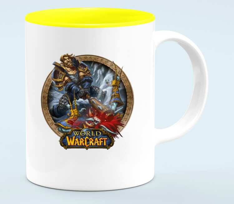 Человек против троля - Human vs Troll (World Of Warcraft) кружка хамелеон двухцветная (цвет: белый + желтый)